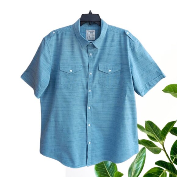 Colours Alexander Julian Stretch Button Up Shirt Men's S Short Sleeve Blue XXL - Picture 1 of 7
